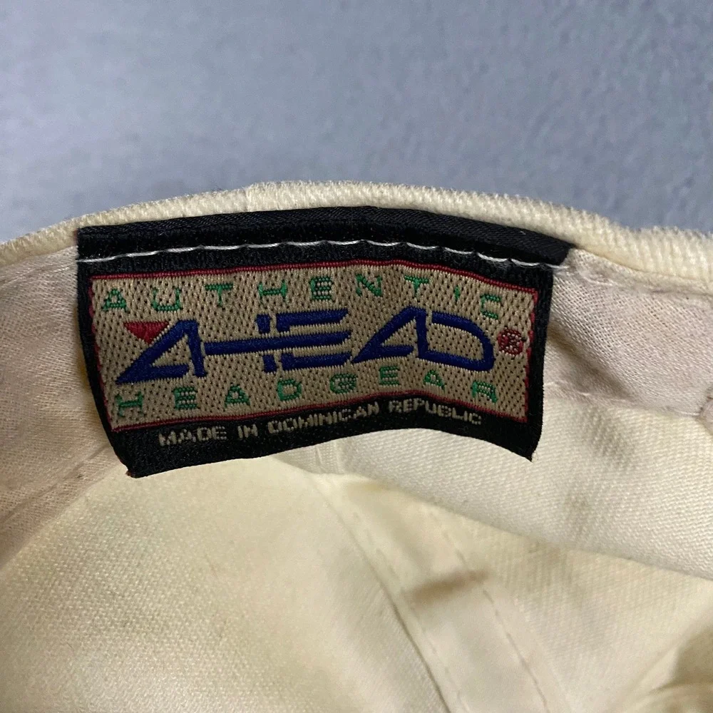 Vintage 1999 US Senior Open Des Moines Golf Hat Cream Green Strap Back